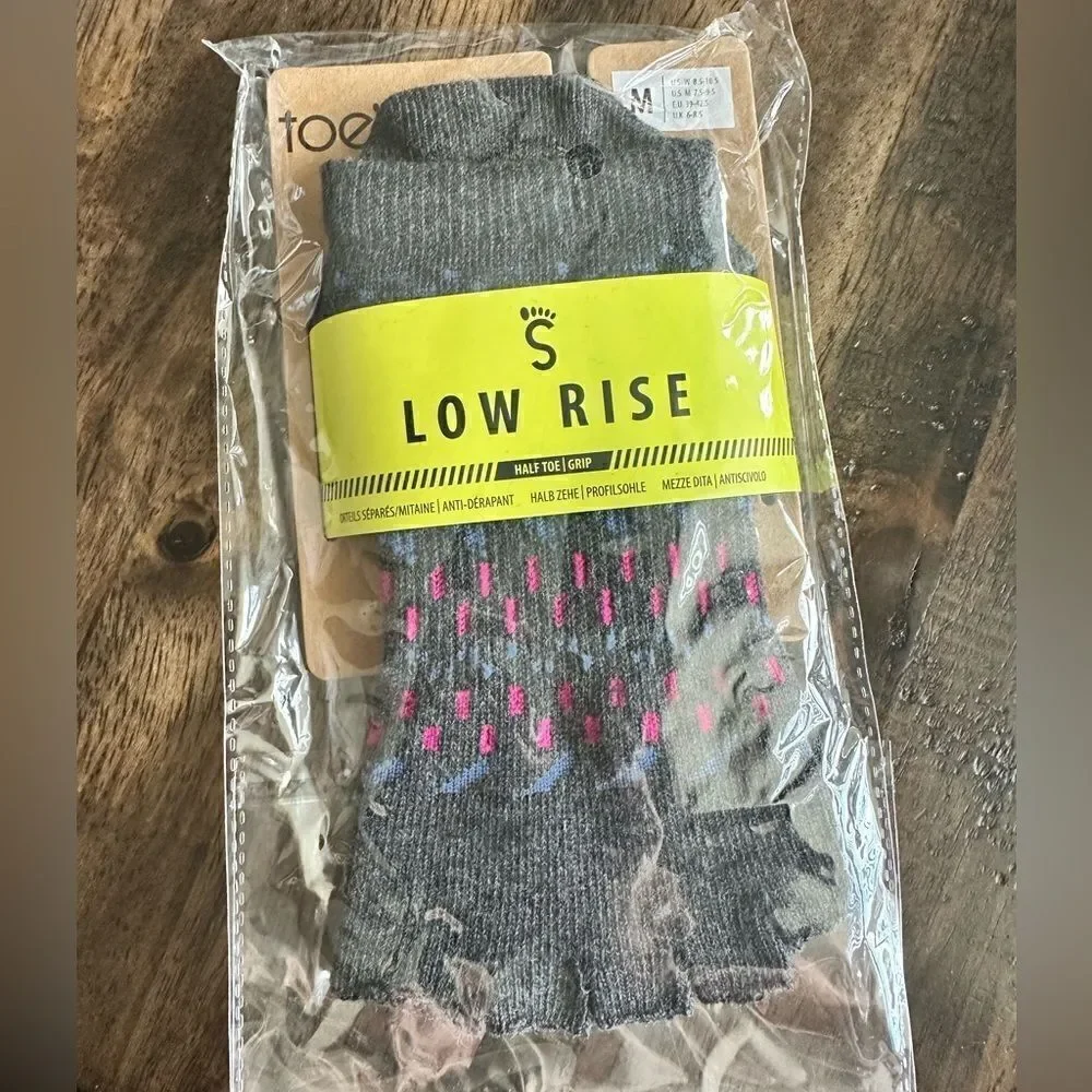 NWT ToeSox Unisex Open Toe Sock Low Rise Sole Grip - W 8.5-10.5 - M 7.5-9.5